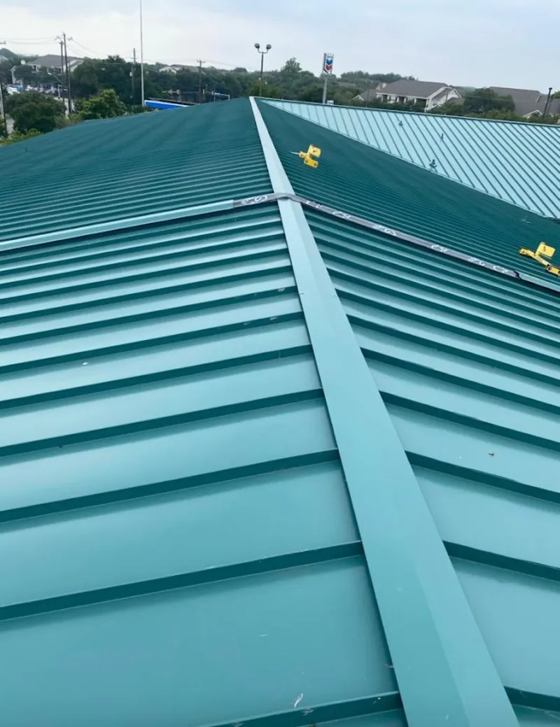 Green commercial metal roof ridge and valley for Metal Roof Repair in Suitland
